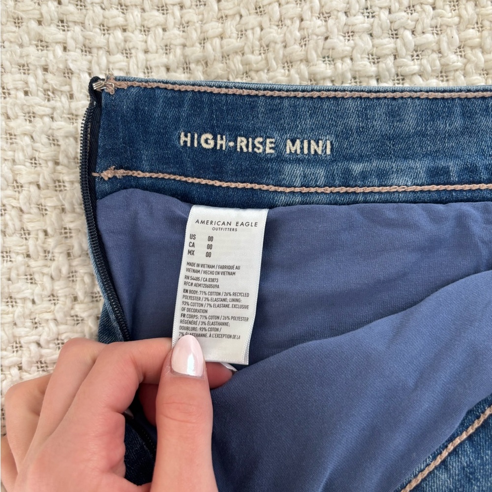 American Eagle Outfitters High-Rise Mini Denim Jean skort